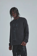 UNDERGOLD - Crewneck Act 1 Cross Slim Fit Knitted - Vintage Gray