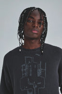UNDERGOLD - Crewneck Act 1 Cross Slim Fit Knitted - Vintage Gray