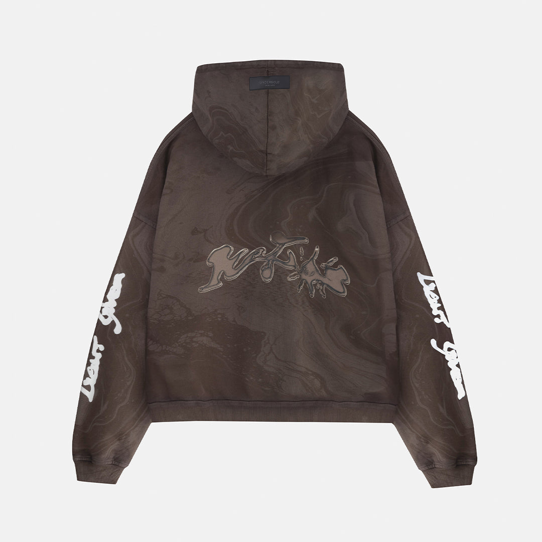UNDERGOLD HELIOS SUN ZIP UP HOODIE OIL BROWN