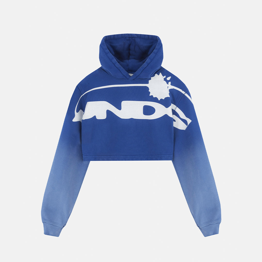 UNDERGOLD HELIOS SLIM FIT CROPPED HOODIE ELECTRIC BLUE