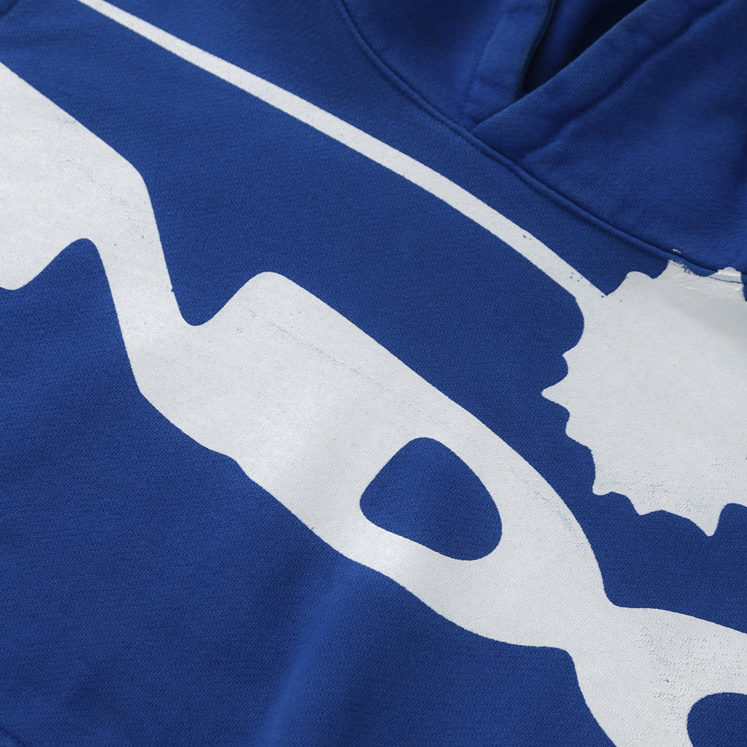 UNDERGOLD HELIOS SLIM FIT CROPPED HOODIE ELECTRIC BLUE