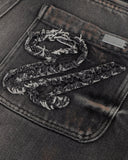 Undergold Holy State Stripe Wide Jeans Ash Black
