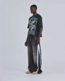 Undergold Holy State Stripe Wide Jeans Ash Black