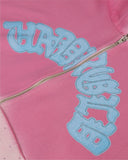 Undergold Holy State Undrgld Zip Up Boxy Fit Hoodie Faded Pink