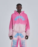 Undergold Holy State Undrgld Zip Up Boxy Fit Hoodie Faded Pink
