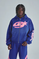 UNDERGOLD - Hoodie Act 1 Neon Zip Up Boxy Fit - Electric Blue