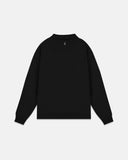 Undergold Hoodie Line Knit Zip Up Long Sleeve Polo Shirt Black