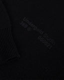 Undergold Hoodie Line Knit Zip Up Long Sleeve Polo Shirt Black