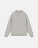 Undergold Hoodie Line Knit Zip Up Long Sleeve Polo Shirt Seed Gray