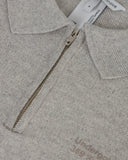 Undergold Hoodie Line Knit Zip Up Long Sleeve Polo Shirt Seed Gray