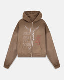 UNDERGOLD - Hoodie Pilgrimage Risen Boxy Fit Zip Up Washed Brown