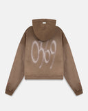 UNDERGOLD - Hoodie Pilgrimage Risen Boxy Fit Zip Up Washed Brown