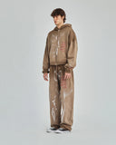 UNDERGOLD - Hoodie Pilgrimage Risen Boxy Fit Zip Up Washed Brown