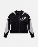 UNDERGOLD - Basics UG Star Mohair Knit Zip Up Jacket Black/White