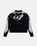 UNDERGOLD - Basics UG Star Mohair Knit Zip Up Jacket Black/White