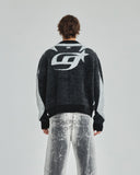 UNDERGOLD - Basics UG Star Mohair Knit Zip Up Jacket Black/White