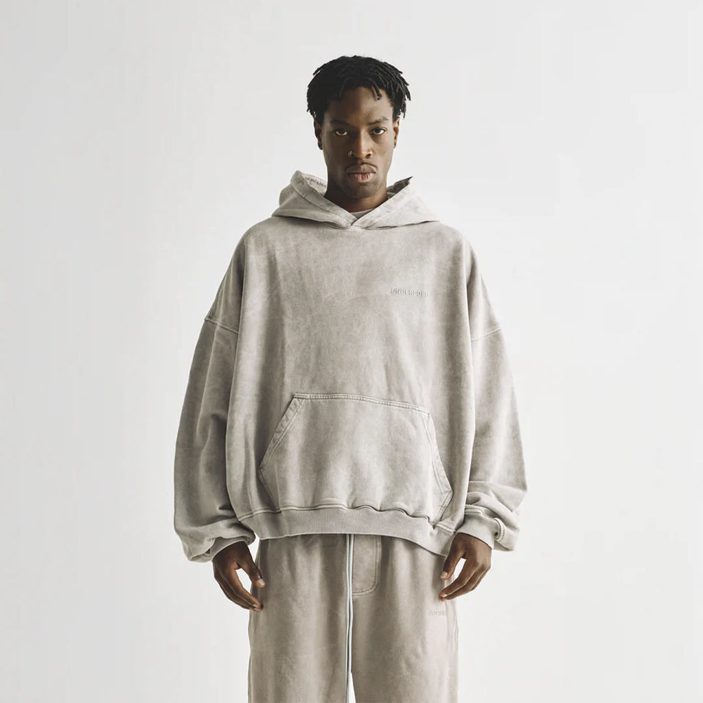 UNDERGOLD LINE LOGO HOODIE WASHED GRAY