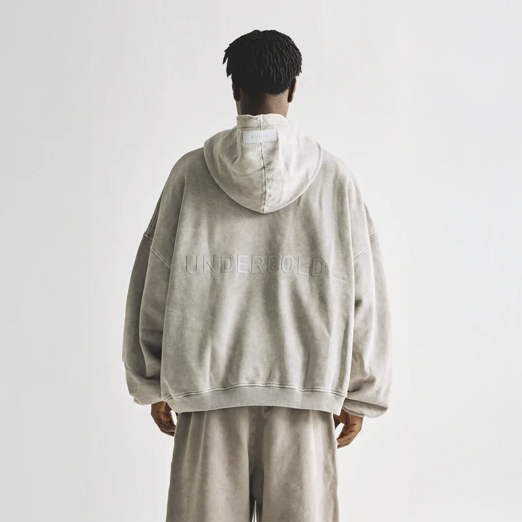 UNDERGOLD LINE LOGO HOODIE WASHED GRAY