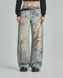 Undergold Pants W Capsule Wide Jeans Dirty Blue