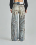 Undergold Pants W Capsule Wide Jeans Dirty Blue