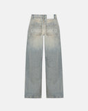 Undergold Pants W Line Basic Wide Jeans Light Blue