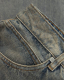 Undergold Pants W Line Basic Wide Jeans Light Blue