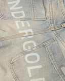 Undergold Pants W Line Basic Wide Jeans Light Blue