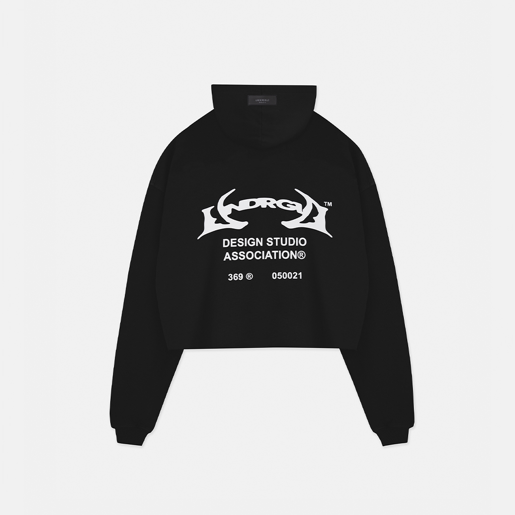 UNDERGOLD THUNDER RIDER BASIC CROPPED HOODIE BLACK