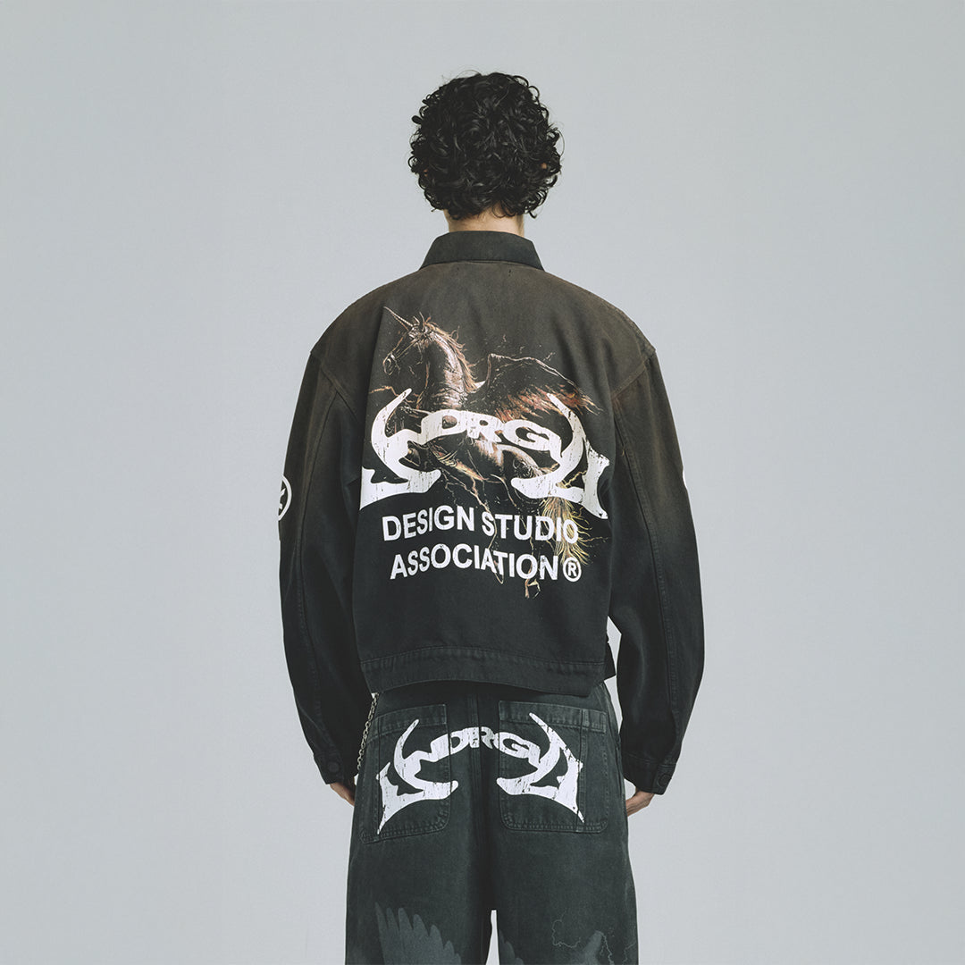 UNDERGOLD THUNDER RIDER PEGASUS ZIP UP JACKET RUSTY BLACK