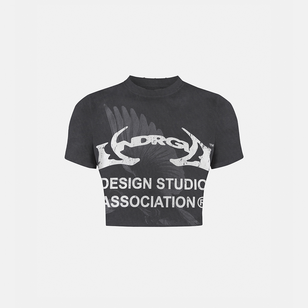 THUNDER RIDER PIGEONS BABY TEE VINTAGE GRAY